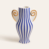 Ceramic Vase 14 In Blue - Golden