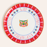 Porcelain Pizza Plate 13 In Orange - Pink