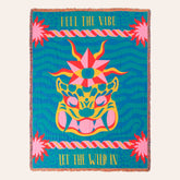 Novelas Fringed Jacquard Cotton Throw 54x71 In Blue