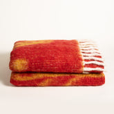 Ropar Fringed Jacquard Acrylic Wool Acrylic Wool Throw 51x71 In Fuschia - Mango