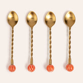 Steel - Brass Flatware Set Gold - Orange
