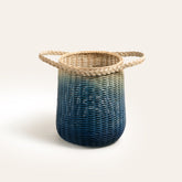 Rattan Basket 12 In Blue