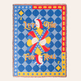 Novelas Fringed Jacquard Cotton Throw 54x71 In Blue