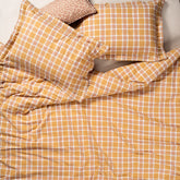 Viseu Checked Cotton 100% Cotton Flanelle Duvet Set 94x87 In