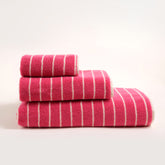 Solid Wide Striped Yarn-Dyed 100% Cotton Towel 3-Pcs Set