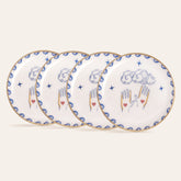 Agra Hand Patterned Round Metal Decorative Tray Set Of 4