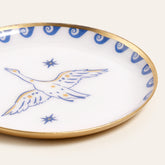 Agra Bird Patterned Round Metal Decorative Tray Set Of 4
