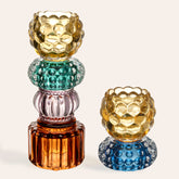 Nanjing Glass Decorative Object & Nanjing Glass Candle Holder 2 Pcs Set