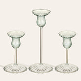 Henan Borosilicate Glass Candlestick 3 Pcs Set