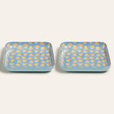 Nanpur Patterned Square Metal Decorative Tray Set Of 2