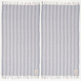 Baklan Fringed Yarn Dyed Striped 100% Cotton Peshtemal Set Of 2