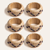 Lotus Bamboo Napkin Ring Set Of 6