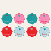 Nilüfer 8 Pcs Digital Printed Embroidered 100% Cotton Coaster Set