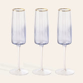 Ribbed Flute Champagne Glass 8 Oz. Set Of 2