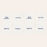 Prusa 4Pcs Embroidered 100% Polyester Cocktail Napkin 8 Pcs Set