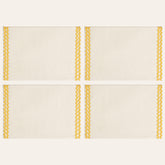 Nilüfer Rick Rack Embroidered 100% Linen Placemat Set Of 4