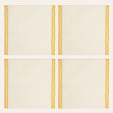 Nilüfer Rick Rack Embroidered 100% Linen Napkin Set Of 4