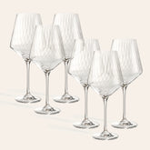 Poznan Optical Glass White Wine Glass 13 Oz. Transparent Set Of 6