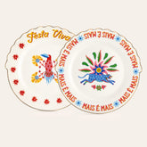 Porcelain Cake Plate Multicolor 7.87 in 2 Pcs Set