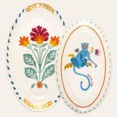 Porcelain Platter Multicolor 2 Pcs Set