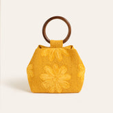 Delhi Raffia - Cotton Tote Bag 11x7 Inch Yellow