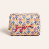 Delhi Embroidered Block Printed 100% Cotton Cosmetıc Bag 10X6 In
