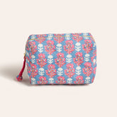 Delhi Embroidered Block Printed 100% Cotton Cosmetıc Bag 8X6 In