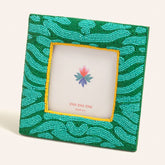 Glass Bead - Wood Photo Frame Green