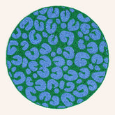 Beaded Glass - Polyester Place Mat 14 Inch Blue - Green