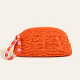 Delhi Rafya Handbag 13x7 In Orange