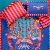 Lahor 300 Tc Cotton Satin Duvet Set 94x87 In Blue