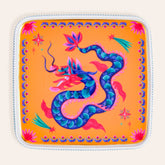 Porcelain Decorative Tray 11x11x1 In Multicolor