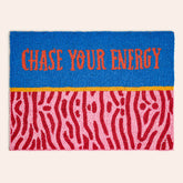 Glass - Polyester Place Mat 12x16 In Blue - Fuchsia